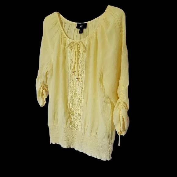 -IZ Byer women blouse size L yellow color - Picture 2 of 10